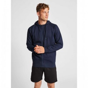 Hummel Red Classic Zip Hoodie Herr Marinblå | 663208-636