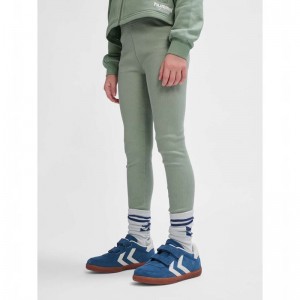 Hummel Rib Strumpbyxor Barn Gröna | 735414-479