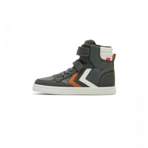 Hummel Slimmer Stadil Leather High Jr Sneakers Barn Gröna | 635135-494