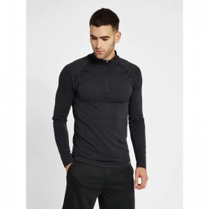Hummel Stroke Seamless Half Zip Baslager Herr Svarta | 245893-093