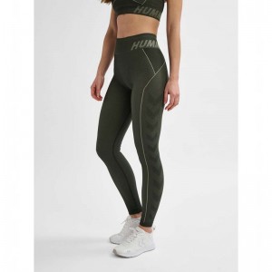 Hummel Te Christel Seamless Mw Strumpbyxor Dam Gröna | 715722-778