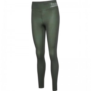 Hummel Te Fundamental Mid Waist Strumpbyxor Dam Gröna | 934204-242