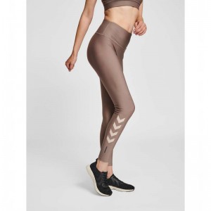 Hummel Te Tola High Waist Strumpbyxor Dam Beige | 361153-661