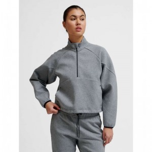 Hummel Tech Fleece Boxy Half Zip Gympaskor Dam Grå | 793070-793