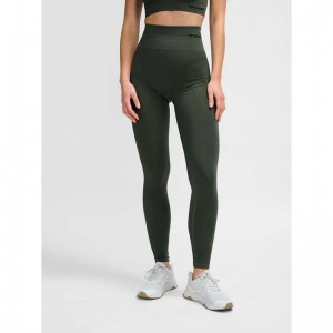 Hummel Tif Seamless High Waist Strumpbyxor Dam Gröna | 351474-059