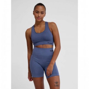 Hummel Tif Seamless Top Sport BH Dam Blå | 045791-343
