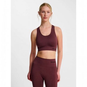 Hummel Tif Seamless Top Sport BH Dam Vinröda | 035284-692