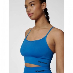 Hummel Tiffy Seamless Top Sport BH Dam Blå | 059180-793