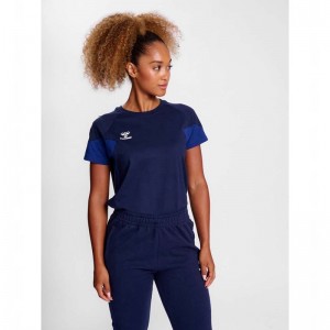 Hummel Travel S/S T-shirt Dam Marinblå | 325684-125