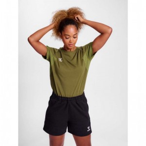 Hummel Travel S/S T-shirt Dam Olivgröna | 003745-051