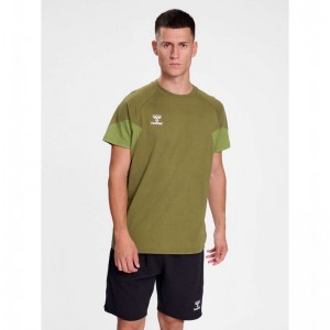 Hummel Travel S/S T-shirt Herr Olivgröna | 546825-675