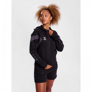 Hummel Travel Zip Hoodie Dam Svarta | 317756-914