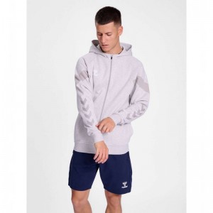 Hummel Travel Zip Hoodie Herr Grå | 301772-858