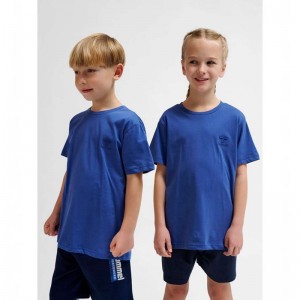 Hummel Trelle S/S T-shirt Barn Blå | 514145-852