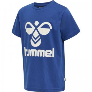 Hummel Tres S/S T-shirt Barn Blå | 982961-676