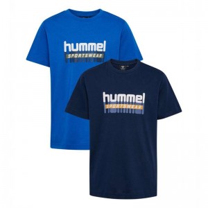 Hummel Tukas S/S 2-pack T-shirt Barn Svarta | 969754-577