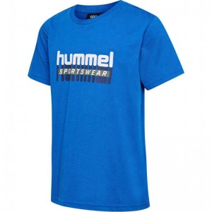 Hummel Tukas S/S T-shirt Barn Blå | 753635-987