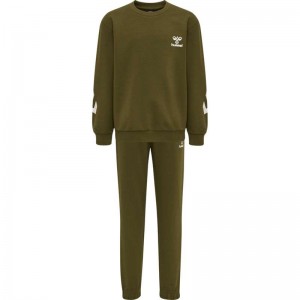 Hummel Venti Tracksuit Sportkläder Barn Olivgröna | 871869-208
