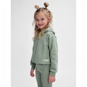 Hummel Zippi Zip Hoodie Barn Gröna | 373352-078