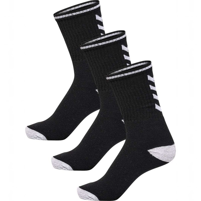 Hummel 3-pack Single Stripe Crew Strumpor Herr Svarta | 357020-883