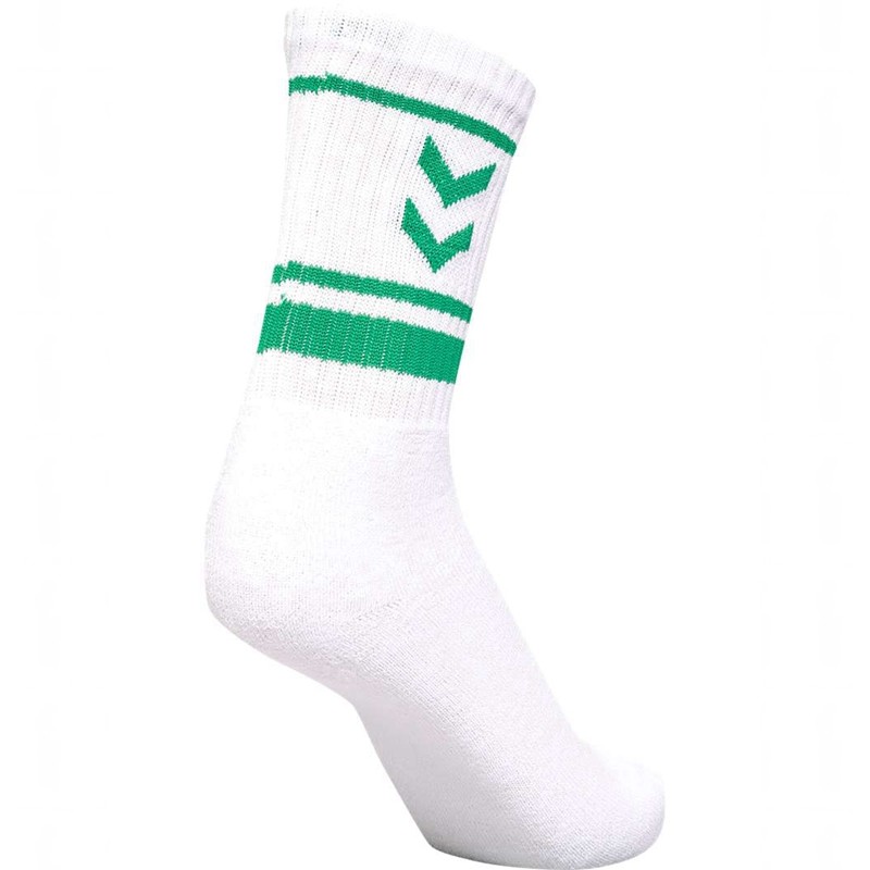 Hummel 4 Pack Triple Stripe Crew Strumpor Herr Vita | 759925-310