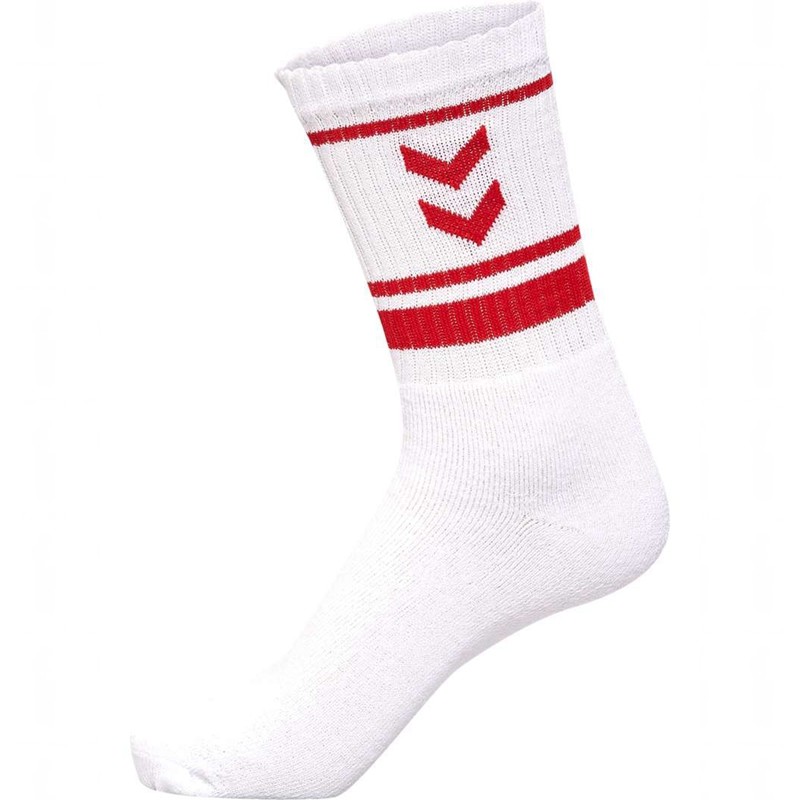 Hummel 4 Pack Triple Stripe Crew Strumpor Herr Vita | 759925-310