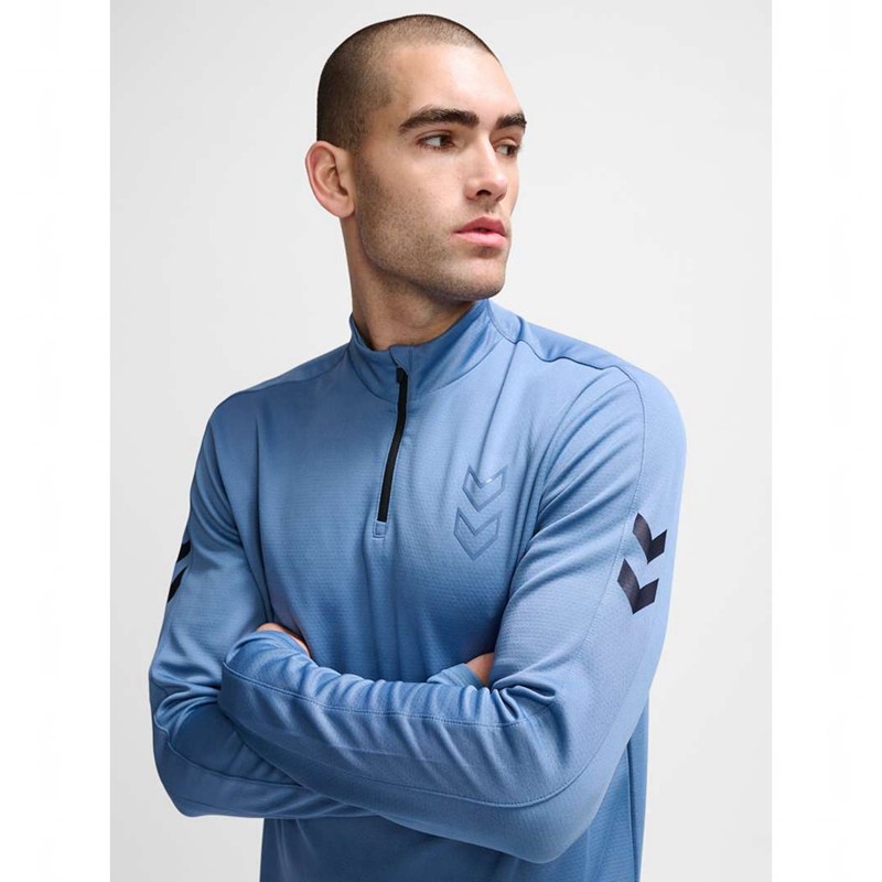 Hummel Active Pl Half Zip Tröjor Herr Blå | 389705-737