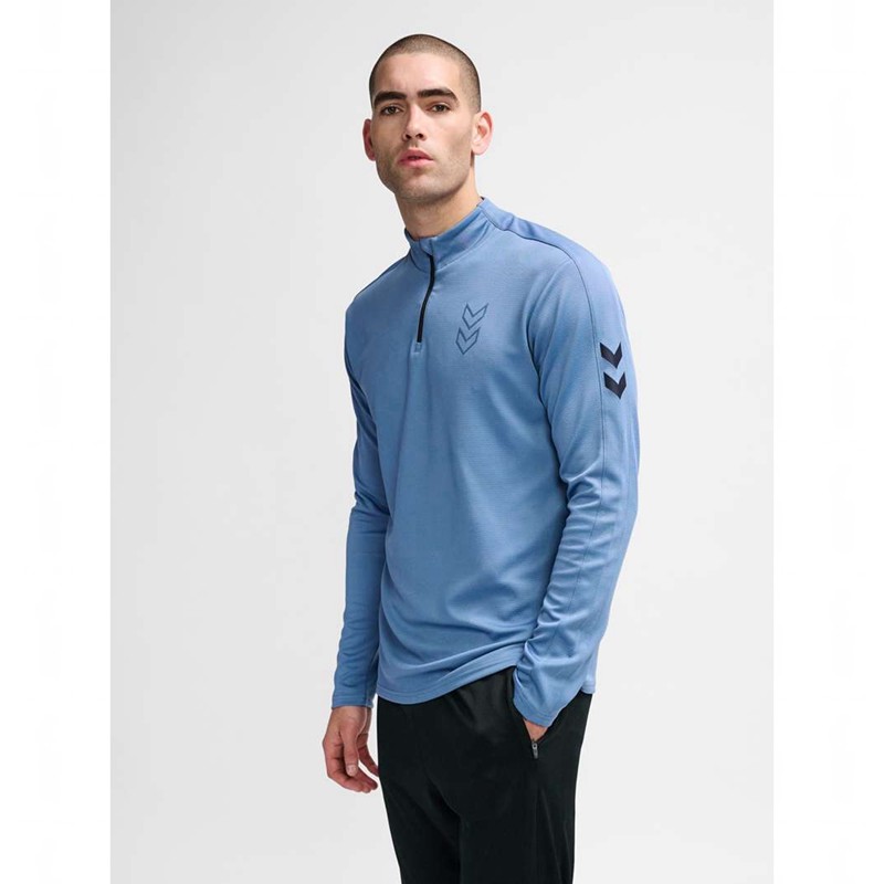 Hummel Active Pl Half Zip Tröjor Herr Blå | 389705-737