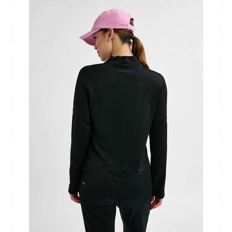 Hummel Active Pl Half Zip T-shirt Dam Svarta | 266307-655