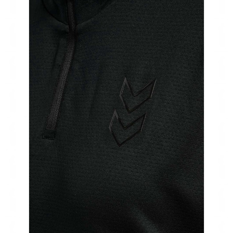 Hummel Active Pl Half Zip T-shirt Dam Svarta | 266307-655