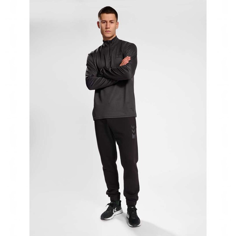 Hummel Active Pl Half Zip T-shirt Herr Svarta | 404747-040