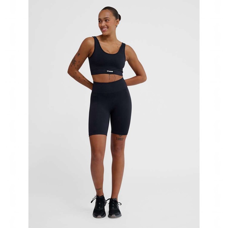 Hummel Alive Seamless High Waist Shorts Dam Svarta | 428896-958