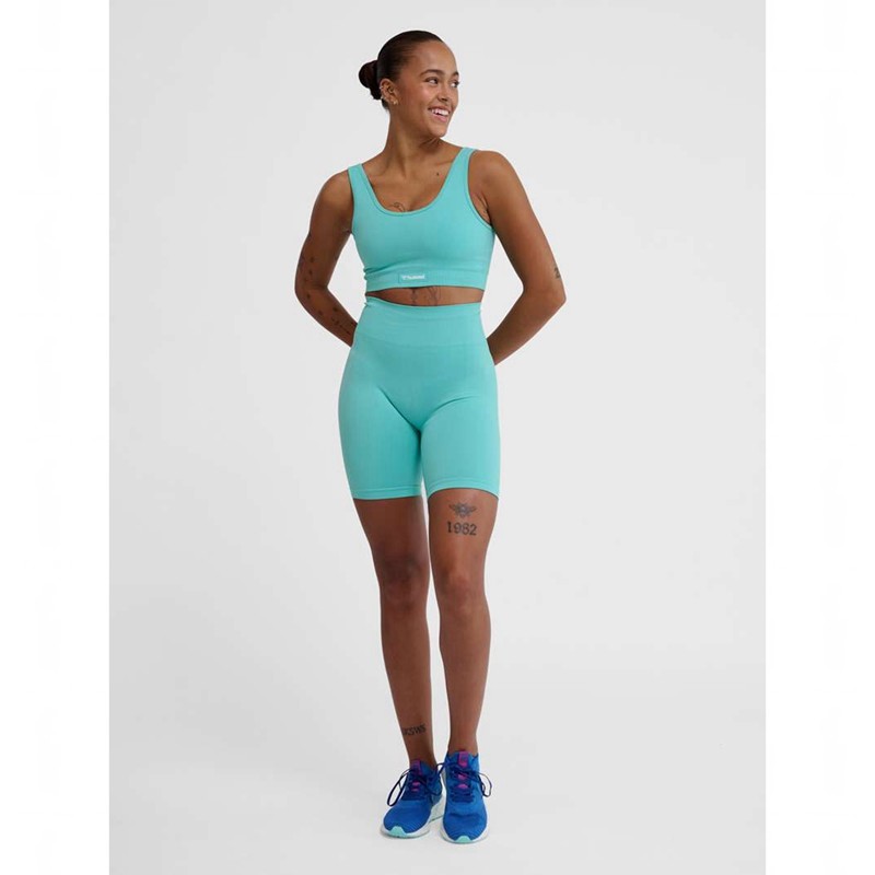 Hummel Alive Seamless High Waist Shorts Dam Blå | 796917-868