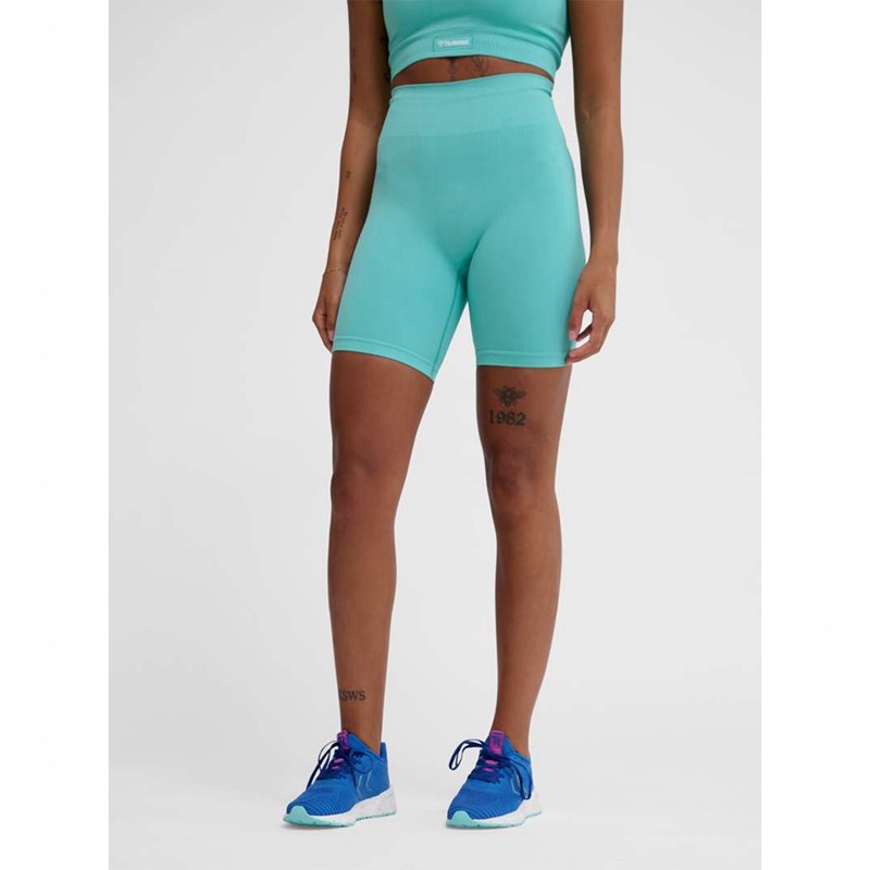 Hummel Alive Seamless High Waist Shorts Dam Blå | 796917-868