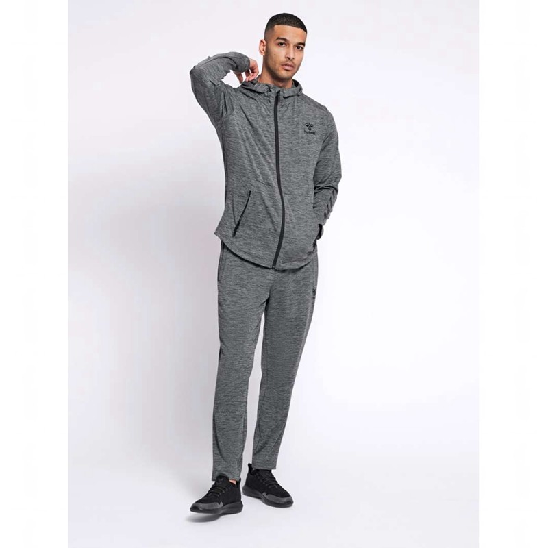 Hummel Aston Zip Hoodie Herr Grå | 197347-292