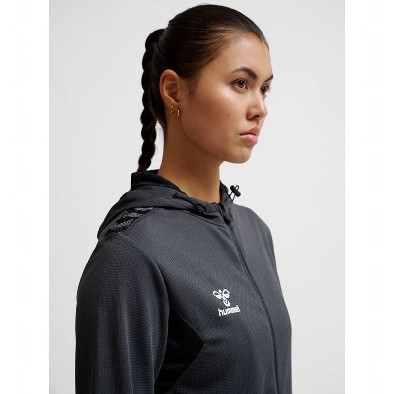 Hummel Authentic Pl Zip Hoodie Dam Svarta | 292518-741