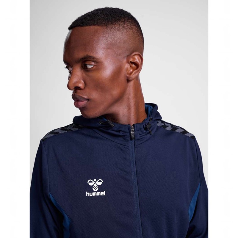 Hummel Authentic Pl Zip Hoodie Herr Marinblå | 169638-585
