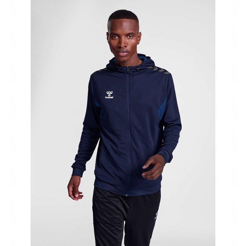 Hummel Authentic Pl Zip Hoodie Herr Marinblå | 169638-585
