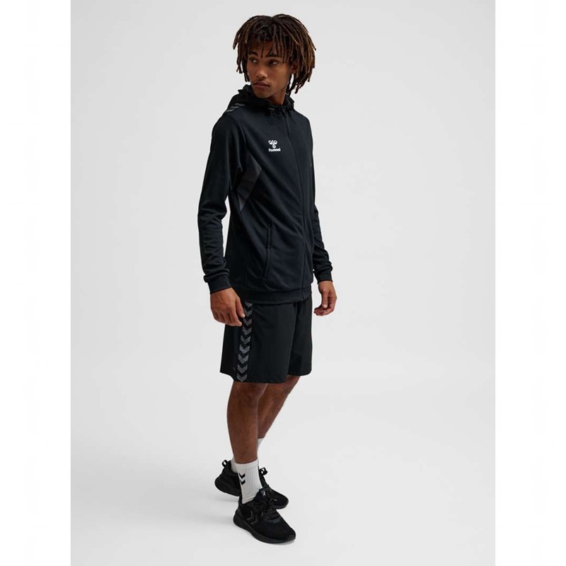 Hummel Authentic Pl Zip Hoodie Herr Svarta | 149042-042