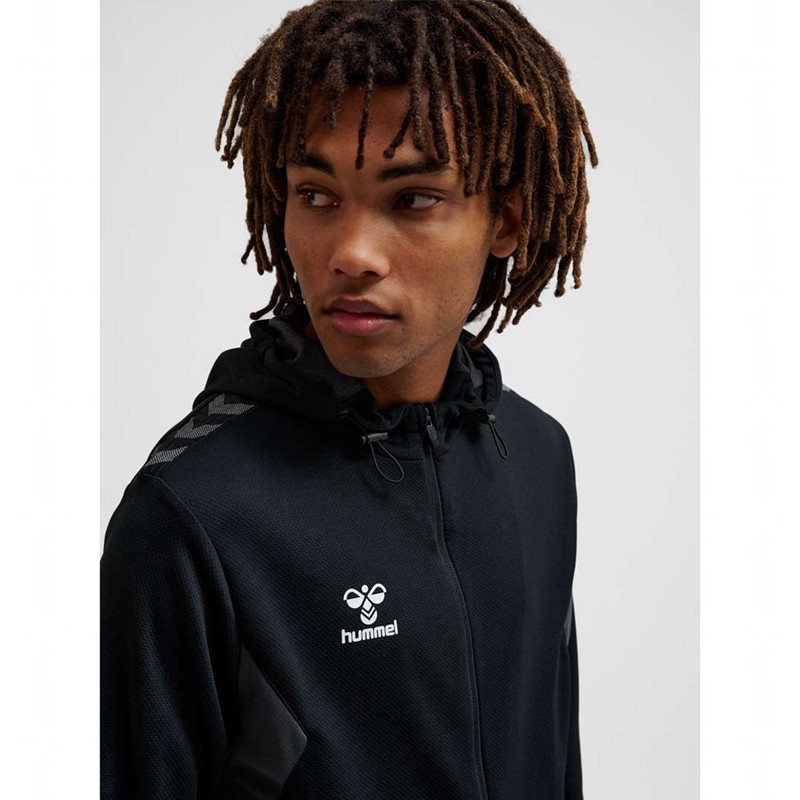 Hummel Authentic Pl Zip Hoodie Herr Svarta | 149042-042
