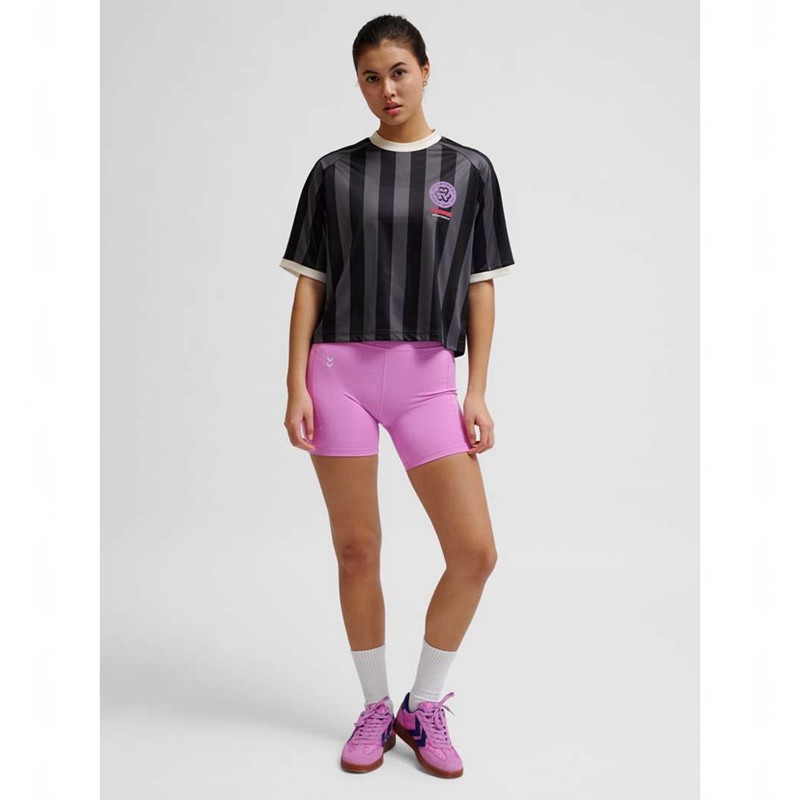 Hummel Boxy Bee Mine Shirt S/S Shorts Dam Svarta | 830931-877
