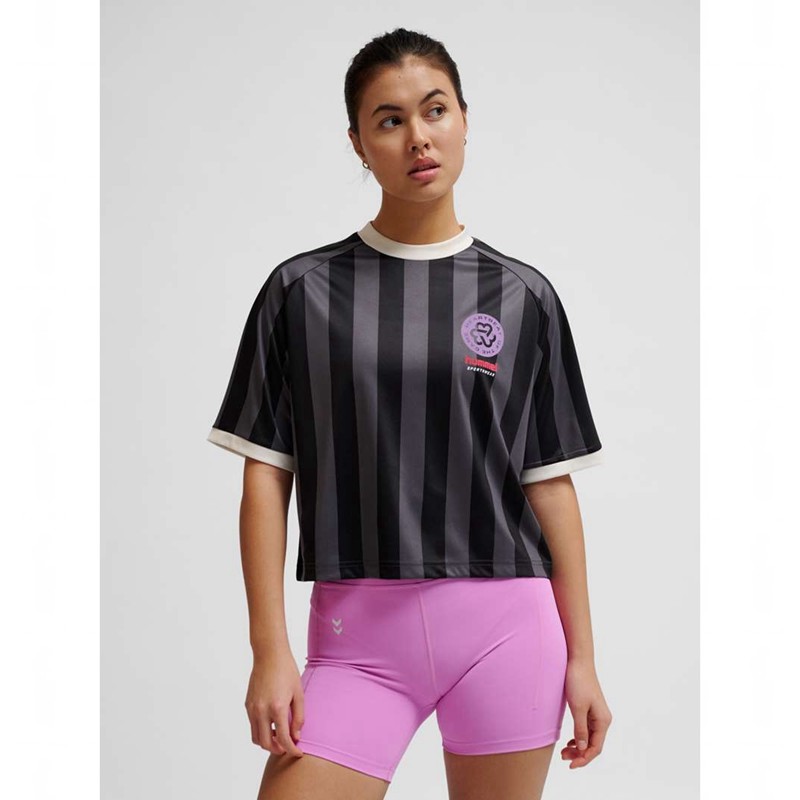 Hummel Boxy Bee Mine Shirt S/S Shorts Dam Svarta | 830931-877