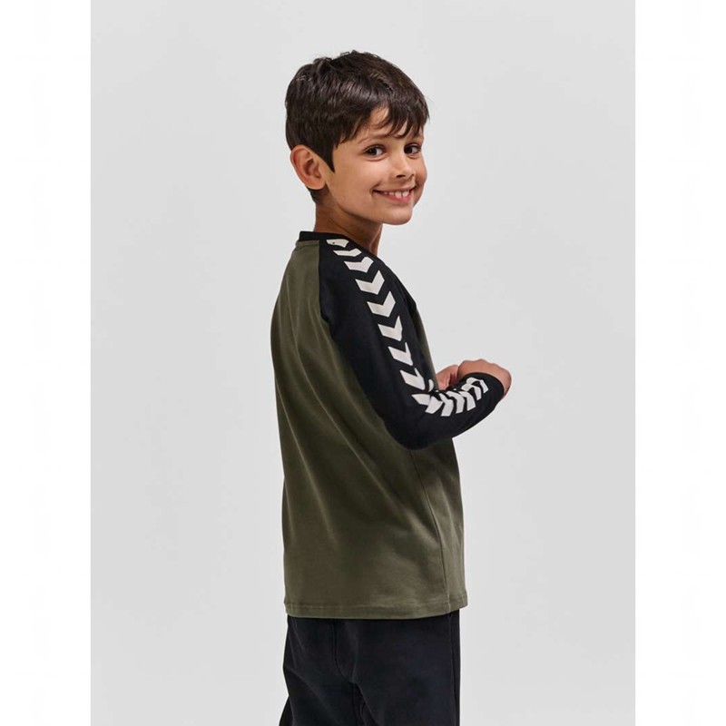 Hummel Boys L/S T-shirt Barn Olivgröna | 253886-355