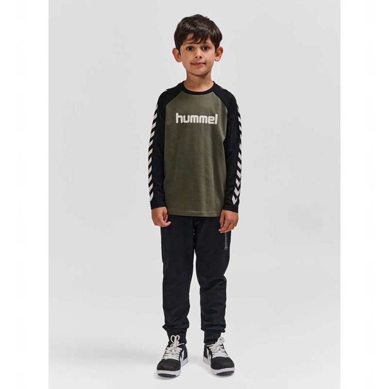 Hummel Boys L/S T-shirt Barn Olivgröna | 253886-355