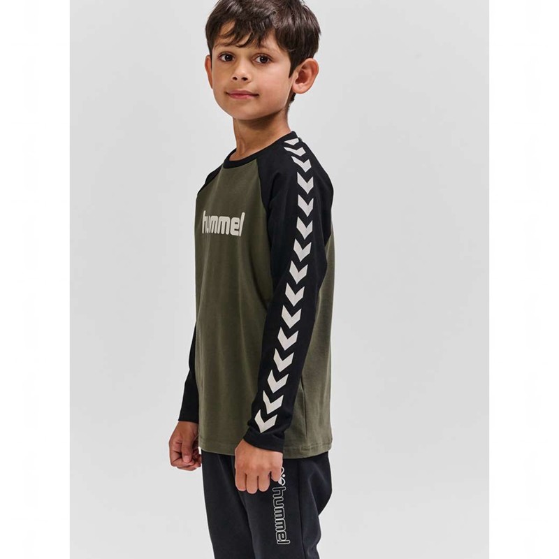 Hummel Boys L/S T-shirt Barn Olivgröna | 253886-355