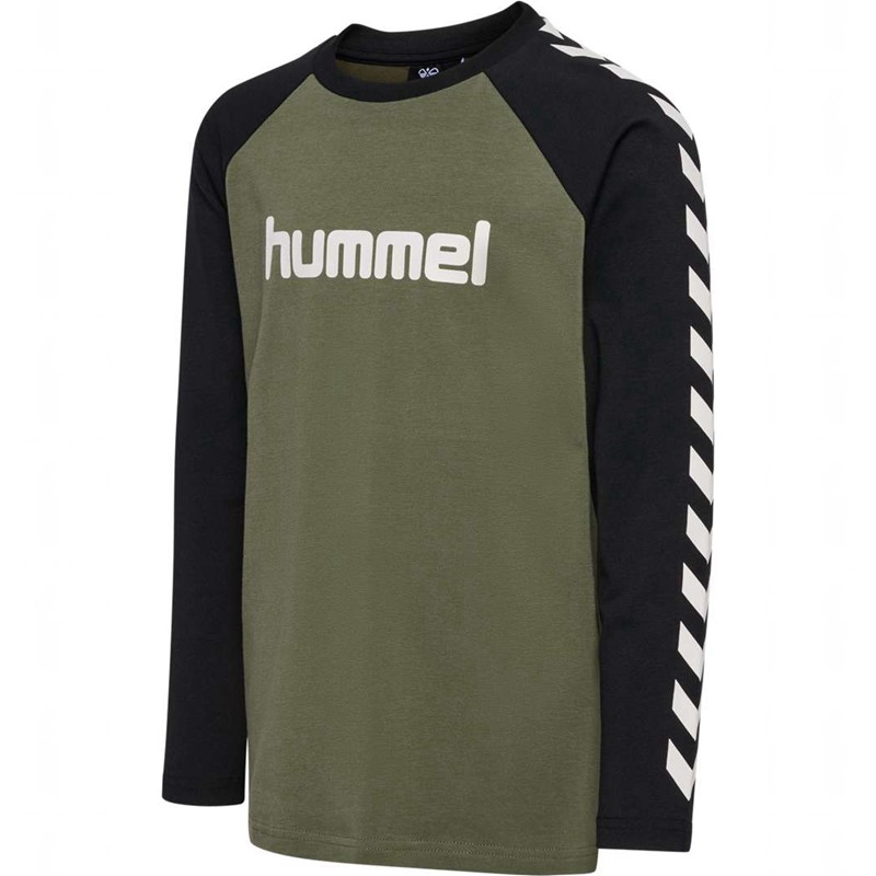 Hummel Boys L/S T-shirt Barn Olivgröna | 253886-355