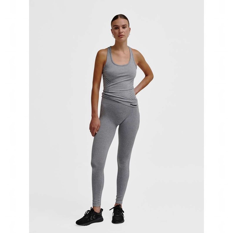 Hummel Ci Seamless Mid Waist Strumpbyxor Dam Grå | 238248-675