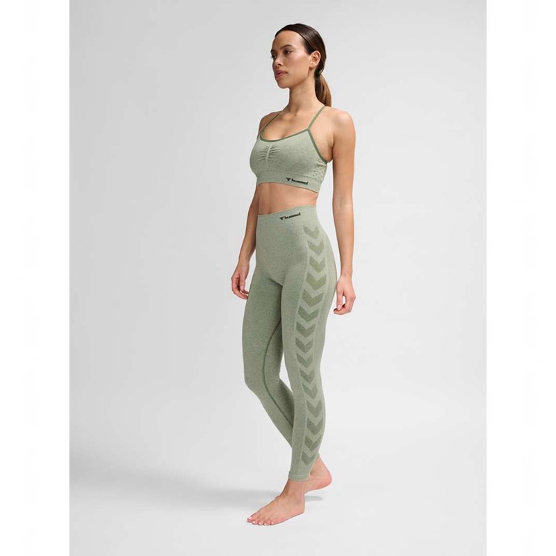 Hummel Ci Seamless Mid Waist Strumpbyxor Dam Gröna | 283845-087
