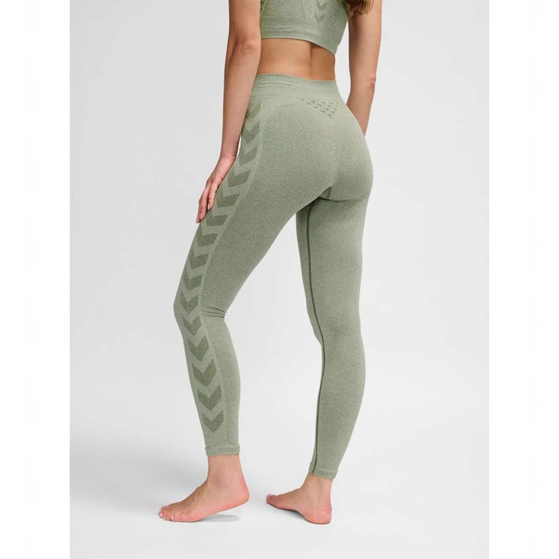 Hummel Ci Seamless Mid Waist Strumpbyxor Dam Gröna | 283845-087