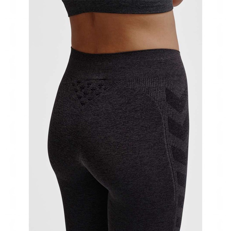 Hummel Ci Seamless Mid Waist Strumpbyxor Dam Svarta | 284634-624